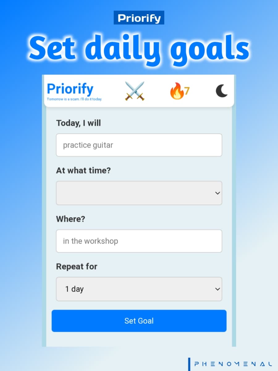 Priorify: Daily Goals